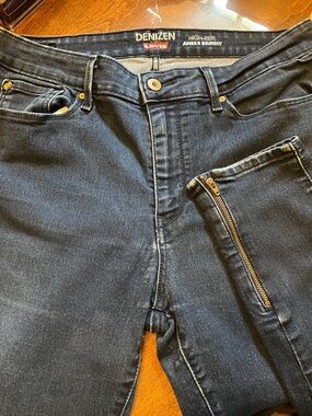 Denizen from Levi's High-Rise Dark Indigo Skinny Jeans with Zipper Accent at leg